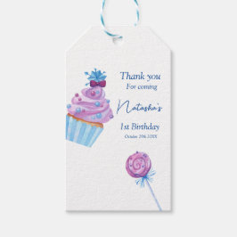 Sweet blue snoep verjaardag cadeaulabel