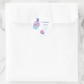 Sweet blue snoep verjaardag ronde sticker (Tas)