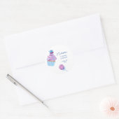 Sweet blue snoep verjaardag ronde sticker (Envelop)