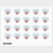 Sweet Blue Snowflake, Red Snoep Stick Hart Sticker (Vel)