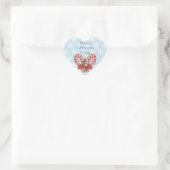 Sweet Blue Snowflake, Red Snoep Stick Hart Sticker (Tas)