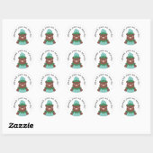 Sweet Blue Strawberry Beer Baby shower Bedankt Ronde Sticker (Vel)