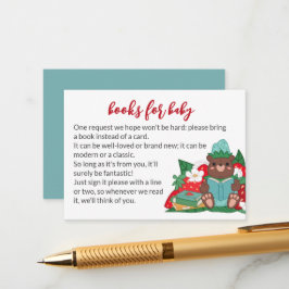 Sweet Blue Strawberry Beer Breng Boeken Baby showe Informatiekaartje