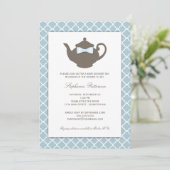 Sweet Blue | Tea-partij in het Baby shower van Bro Kaart (Staand voorkant)
