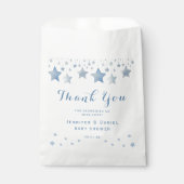Sweet Blue Waterverf Stars Dank je wel Bedankzakje (Voorkant)