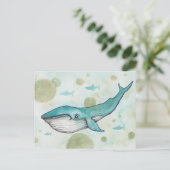 Sweet Blue Whale Briefkaart (Staand voorkant)