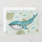Sweet Blue Whale Briefkaart (Voorkant / Achterkant)