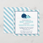 Sweet Blue Whales Boy Baby shower Kaart (Voorkant / Achterkant)