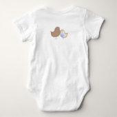 Sweet Blue Whimsical Cute Damask Chicks T-shirt (Achterkant)