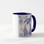 Sweet Blue & White Bunny Rabbit Design Mok (Voorkant rechts)