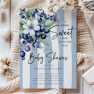 Sweet Blueberries Baby shower Kaart