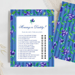 Sweet Blueberries Mama of Daddy Baby shower Spel