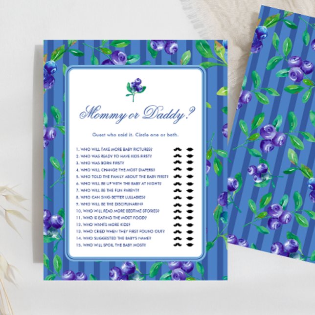 Sweet Blueberries Mama of Daddy Baby shower Spel (Creator heeft geüpload)
