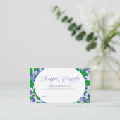 Sweet Blueberry Blue Baby shower Luierkrabbel Informatiekaartje (Staand voorkant)