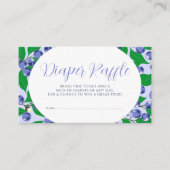Sweet Blueberry Blue Baby shower Luierkrabbel Informatiekaartje (Voorkant)