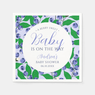 Sweet Blueberry Blue Baby shower Servet
