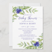 Sweet Blueberry Elegant Baby shower Kaart (Voorkant)