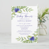 Sweet Blueberry Elegant Baby shower Kaart (Staand voorkant)