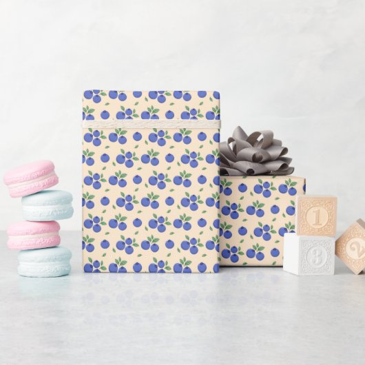 Sweet Blueberry Pattern Cadeaupapier (Baby Shower)