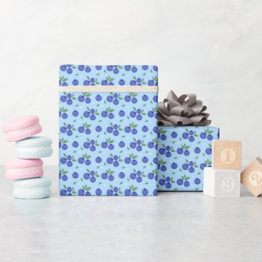 Sweet Blueberry Pattern Cadeaupapier (Baby Shower)