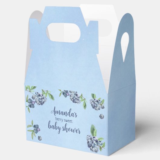 Sweet Blueberry Waterverf Baby shower Bedankdoosjes (Geopend)