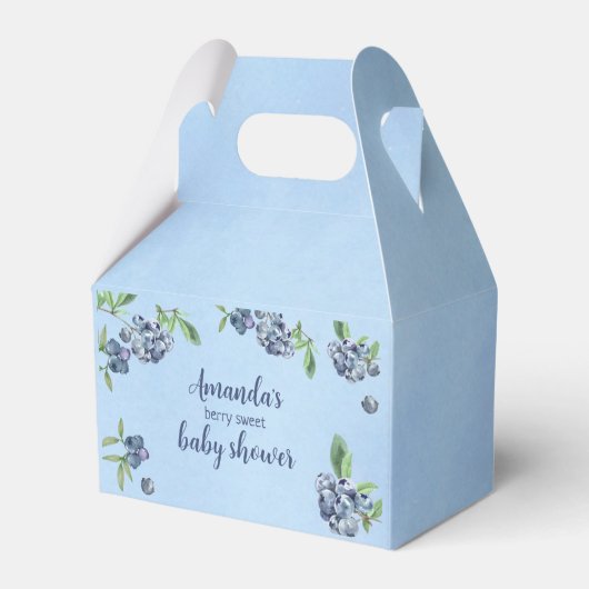 Sweet Blueberry Waterverf Baby shower Bedankdoosjes (Voorkant Zijde)