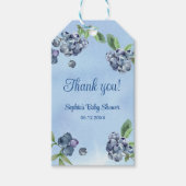 Sweet Blueberry Waterverf Baby shower dank u Cadeaulabel (Voorkant)