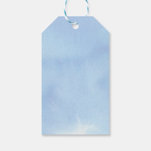 Sweet Blueberry Waterverf Baby shower dank u Cadeaulabel (Achterkant)