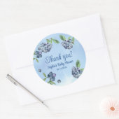 Sweet Blueberry Waterverf Baby shower dank u Ronde Sticker (Envelop)