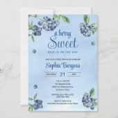 Sweet Blueberry Waterverf Baby shower Kaart (Voorkant)