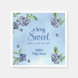 Sweet Blueberry Waterverf Baby shower Servet