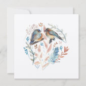 Sweet Bluebird Paar Waterverf met Bloemen (Voorkant)