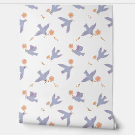 Sweet Bluebird w / Bloem Kinder kinderkamer Behang