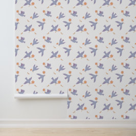 Sweet Bluebird w / Bloem Kinder kinderkamer Behang