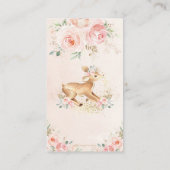 Sweet Blush Bloemen Herten Baby shower Boeken voor Informatiekaartje (Achterkant)