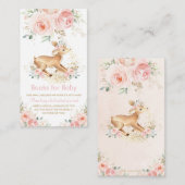 Sweet Blush Bloemen Herten Baby shower Boeken voor Informatiekaartje (Voorkant / Achterkant)