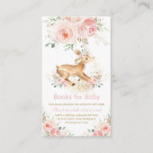 Sweet Blush Bloemen Herten Baby shower Boeken voor Informatiekaartje (Voorkant)