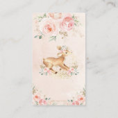 Sweet Blush Bloemen Herten Baby shower Luier Raffl Informatiekaartje (Achterkant)