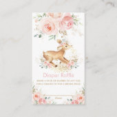 Sweet Blush Bloemen Herten Baby shower Luier Raffl Informatiekaartje (Voorkant)