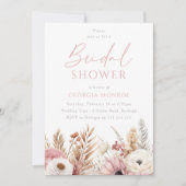 Sweet Blush Boho Flowers Vrijgezellenfeest Kaart (Voorkant)