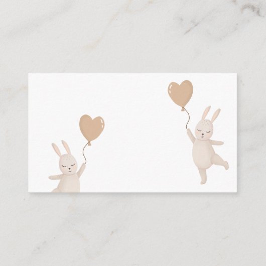 Sweet Blush Bunny Baby shower Luier Raffle Informatiekaartje (Achterkant)