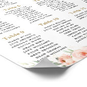 Sweet Blush Floral Baby Girl Shower Seed Chart Poster (Hoek)