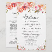 Sweet Blush Floral Floral Wedding Ceremony Program (Voorkant / Achterkant)