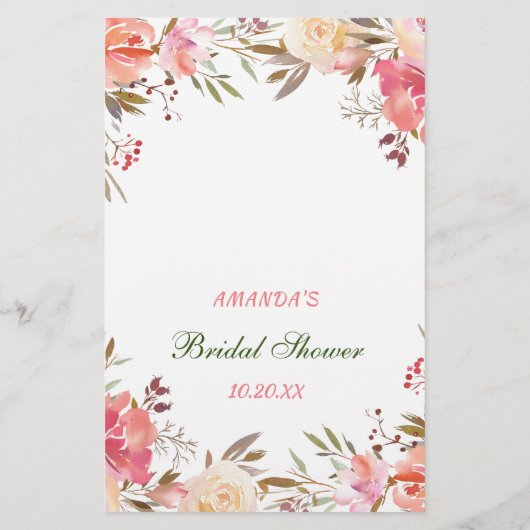 Sweet Blush Floral Waterverf Vrijgezellenfeest gam (Achterkant)