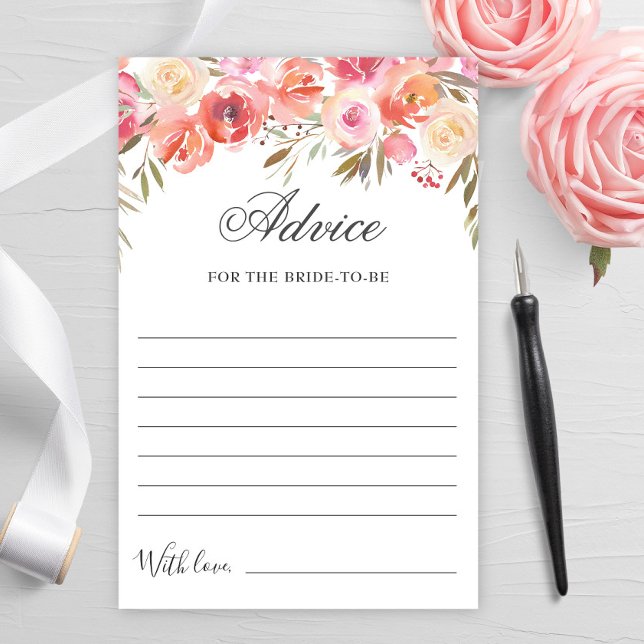 Sweet Blush Floral Well Wishes Advice Kaart (Creator heeft geüpload)