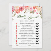 Sweet Blush Flowers Vrijgezellenfeest Game Kaart (Voorkant)