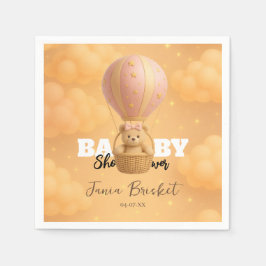 Sweet Blush Pink Dreamy Teddy Balloon Servet