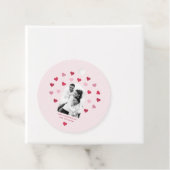 Sweet Blush Pink en Red Heart Foto Valentijn Bedankjes Labels (In situ)