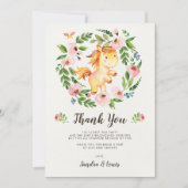 Sweet Blush Pink Floral Baby Horse bedankje Kaart (Voorkant)