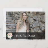 Sweet Blush Pink Floral Bouquet die weggaat Kaart (Achterkant)